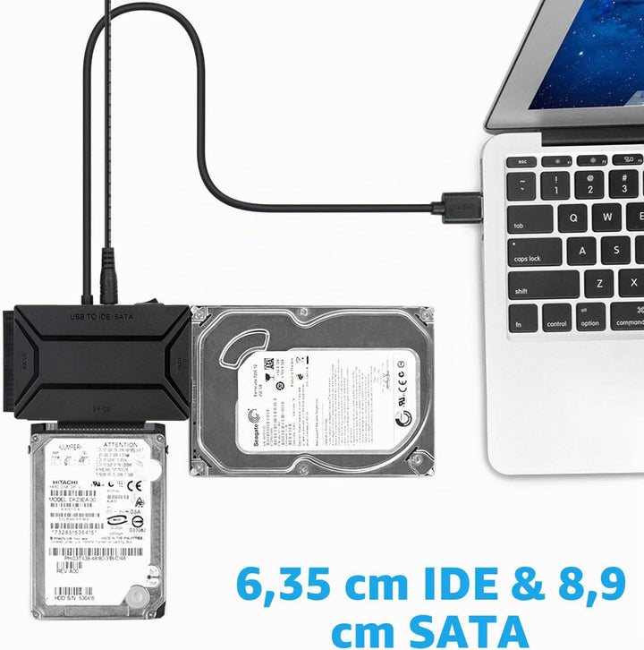 AGPTEK USB 3.0 zu IDE/SATA Konverter, Festplattenadapter mit Power-Schalter für 2.5"/3.5" SATA/IDE/S
