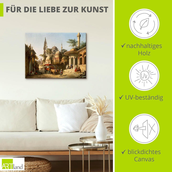 ARTland Leinwandbilder Wandbild Bild auf Leinwand 60x45 cm Wanddeko Gemälde Architektur Orient Türke