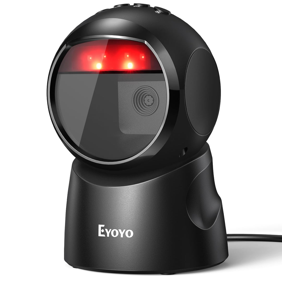 Eyoyo USB-Barcode-Scanner, omnidirektionaler automatischer Barcodeleser, Freisprecheinrichtung, 2D Q