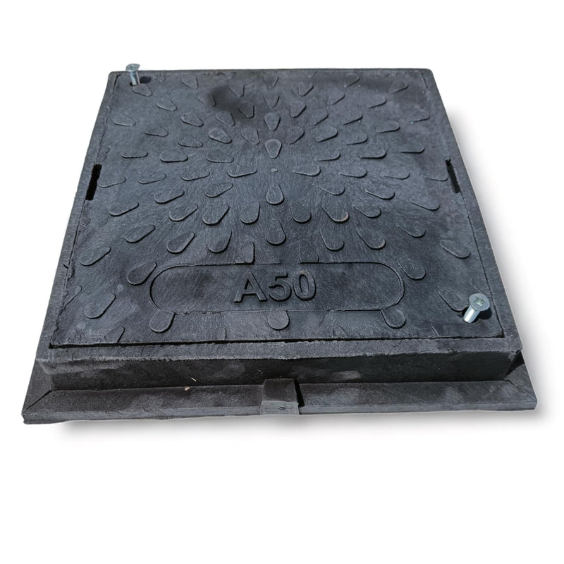Varile 38 cm Schachtabdeckung Schwarz DN 315 Kunststoff Belastbar bis 5 t Klasse A50, Schwarz