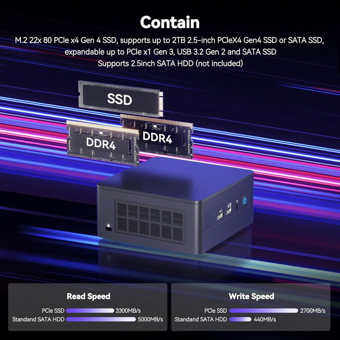 Intel NUC 13 Pro Mini PC, Core i7-1360 Prozessor Mini Computer (12C/16T/18M Cache), 32GB DDR4 1TB SS