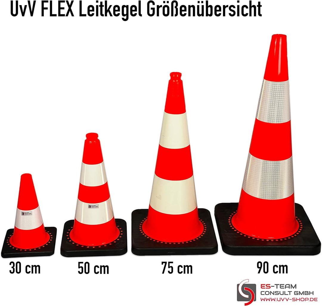 Leitkegel, Warnkegel 90cm (900 mm) gross, orange mit 2 reflektierenden Folienstreifen RA2/C