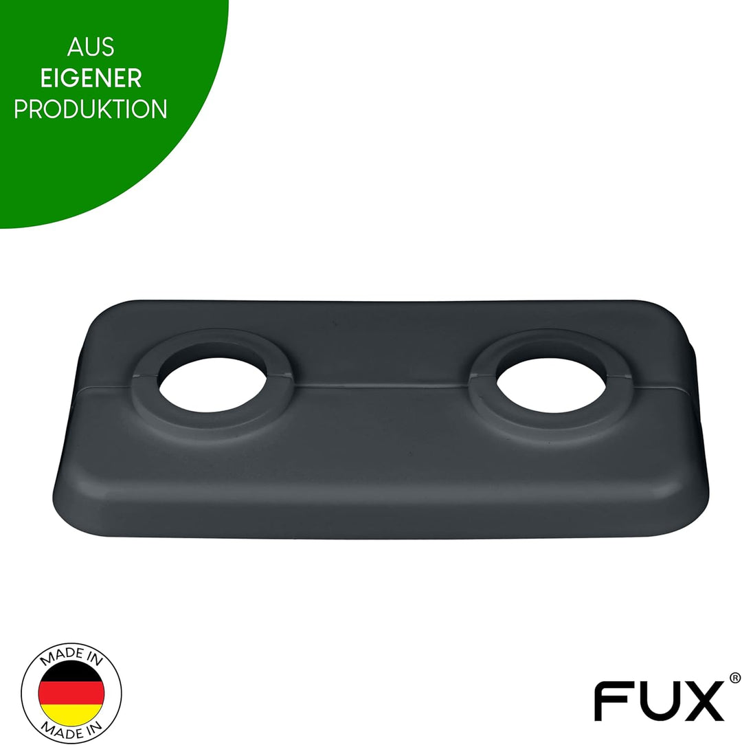 FUX 3 STÜCK Doppel Heizungsrohr Rosette, 12mm - 21,3mm, 2-teilig, Heizung, Rohrabdeckung, Abdeckrose