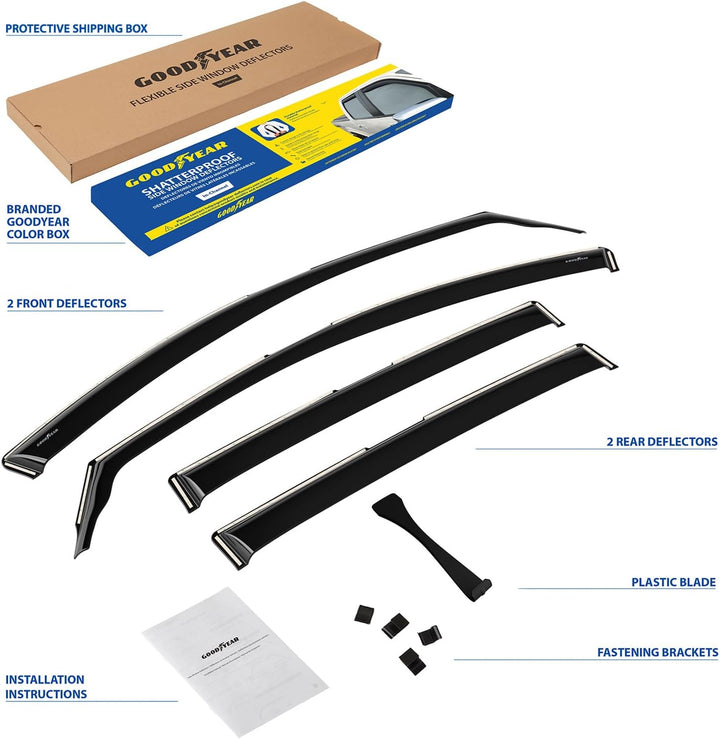 Goodyear Windabweiser für/kompatible mit Toyota RAV4 2013-2018 (IV) - Integrierte Regenabweiser - Au