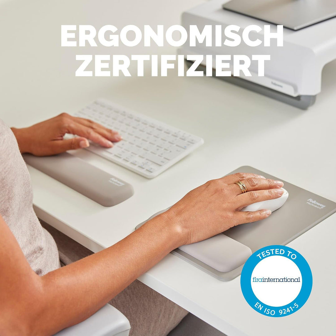 Fellowes Breyta kompakte Tastatur-Handgelenkauflage (TKL), Sand – mit HEX Cushion Silikonpolster für