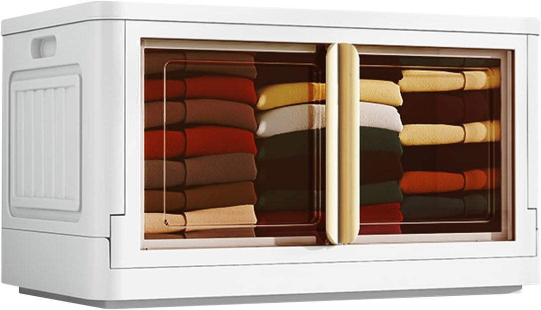 Ergocar Faltbare Kunststoff Aufbewahrungsbox, Stapelbare Aufbewahrungsbox mit Deckel und Rollen, Dop