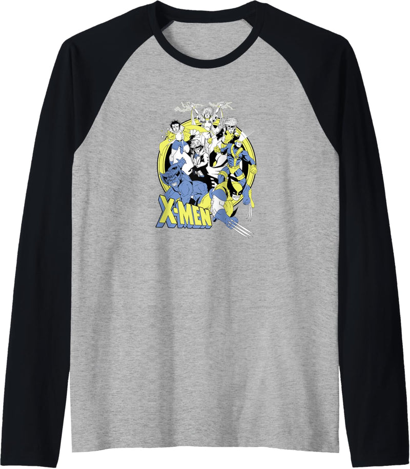 Marvel X-Men Retro Action Group Shot Logo Raglan