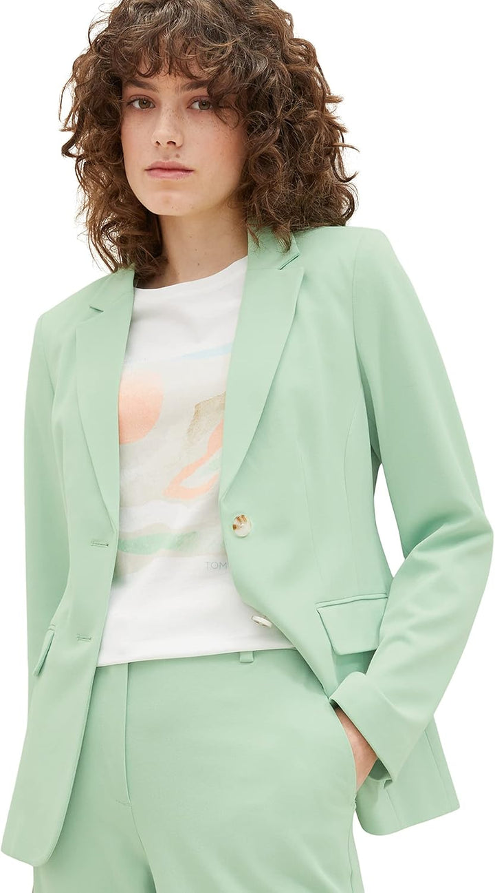 TOM TAILOR Damen Basic Blazer 46 31034 - Okra Green, 46 31034 - Okra Green