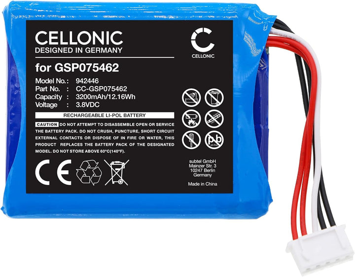 CELLONIC, Lautsprecherakku kompatibel mit Harman Kardon Traveler (3200mAh, 3.8V) Ersatzakku GSP07546