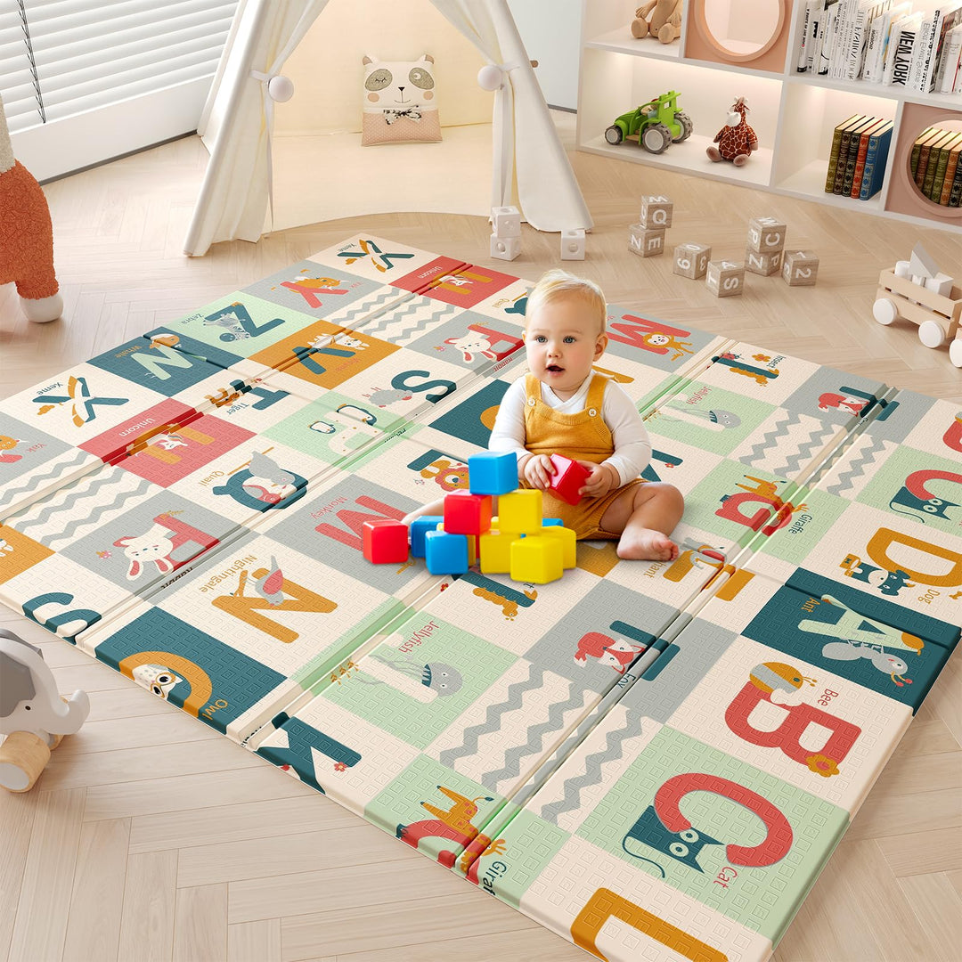 Dripex Krabbelmatte Baby Faltbar 200x180x1.5 CM Kinder Spielmatte Rutschfeste Krabbeldecke Wendbar G