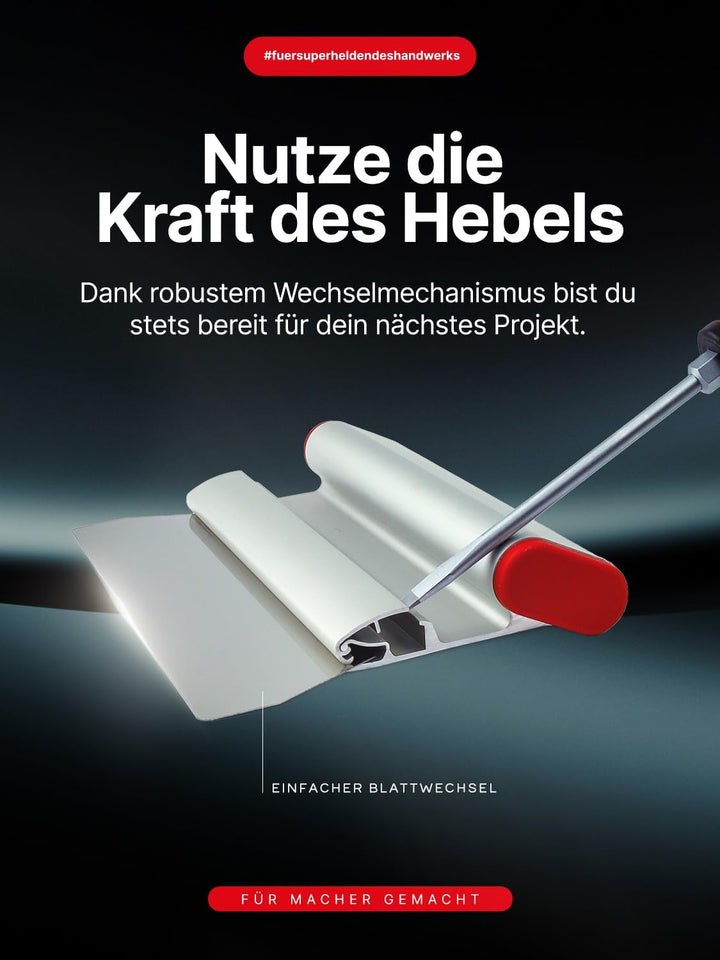 "Flächenspachtel Al" Aluminium Spachtel 200mm mit abgerundeten Ecken | Ideal für Heimwerker & Burgen