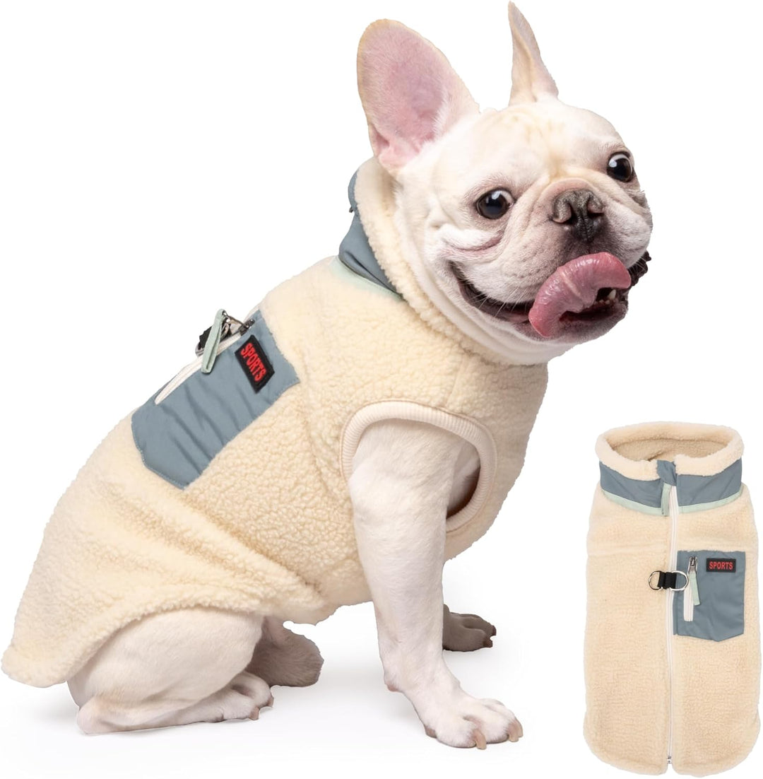 FEimaX Warme Hundemantel Winddichte Haustier Winter Fleece Hundejacke Winterweste mit D-Ring Hundekl