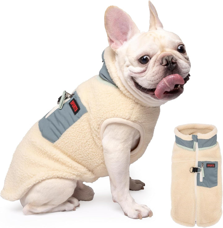 FEimaX Warme Hundemantel Winddichte Haustier Winter Fleece Hundejacke Winterweste mit D-Ring Hundekl