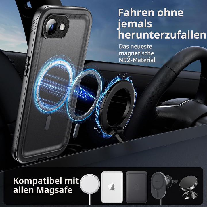 Cozycase TOP Militärschutz Hülle für iPhone 16e 17e Kompatibel mit MagSafe wasserdichte 360 Grad Pan