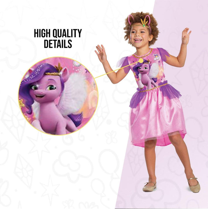 Pipp Petals Costume for Girls, Official My Little Pony Tutu Dress Character Outfit, Kids Size Small