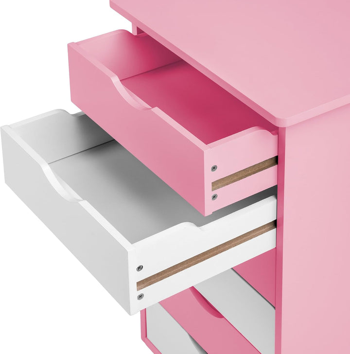 TecTake 800055 Rollcontainer mit Rollen und 6 Schubladen - diverse Farben - (Pink | Nr. 400924), Pin