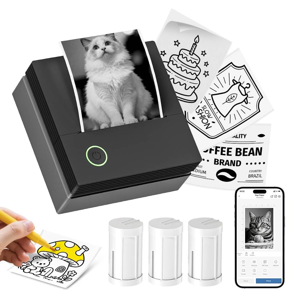 CHIVALZ PM290C Mini Pocket Thermal Sticker Printer - Wireless Connection | Free Design Templates for