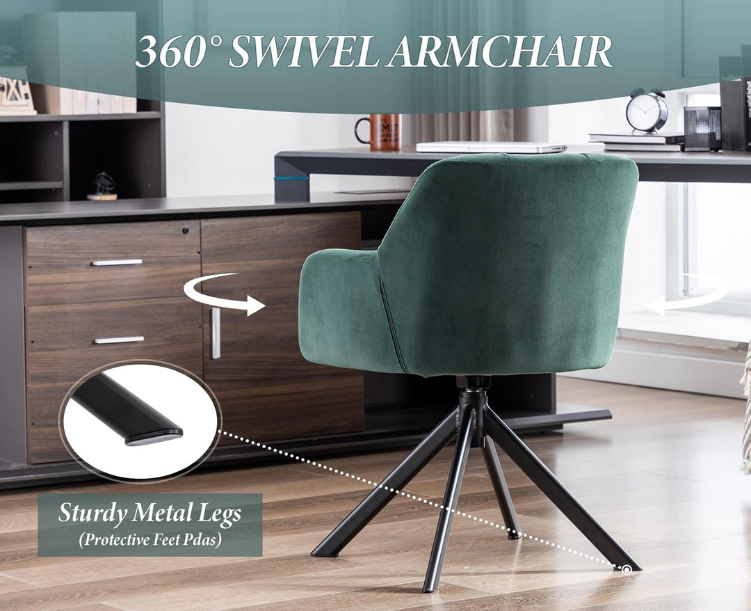 chairus Schreibtischstuhl Samt Bürostuhl 360° Drehbar Schreibtischstuhl Sessel für Arbeitszimmer Dre