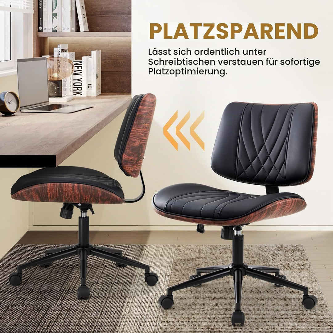 IWMH Bürostuhl Ohne Armlehnen, Schreibtischstuhl Mit Rollen, Kompakter Drehstuhl, Computerstuhl, Mod