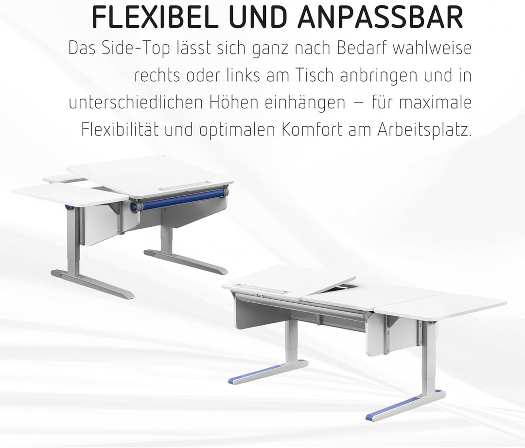 moll Sprinter Side Top, Tisch-Erweiterung in die Breite, seitliche Ablagemöglichkeit, Weiss, Holzwer
