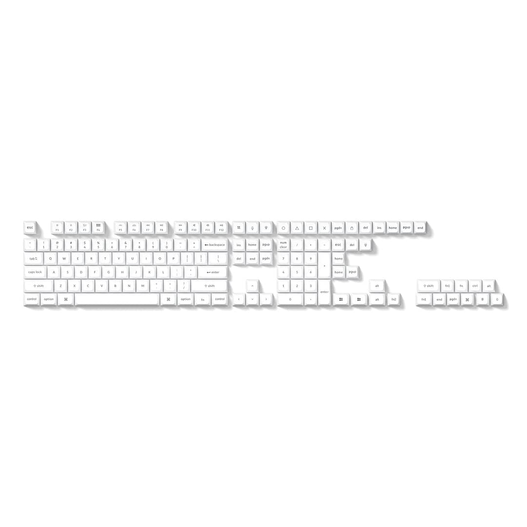 Keychron Tastenkappen Double-Shot KSA PBT Keycaps, Black on White Full Set