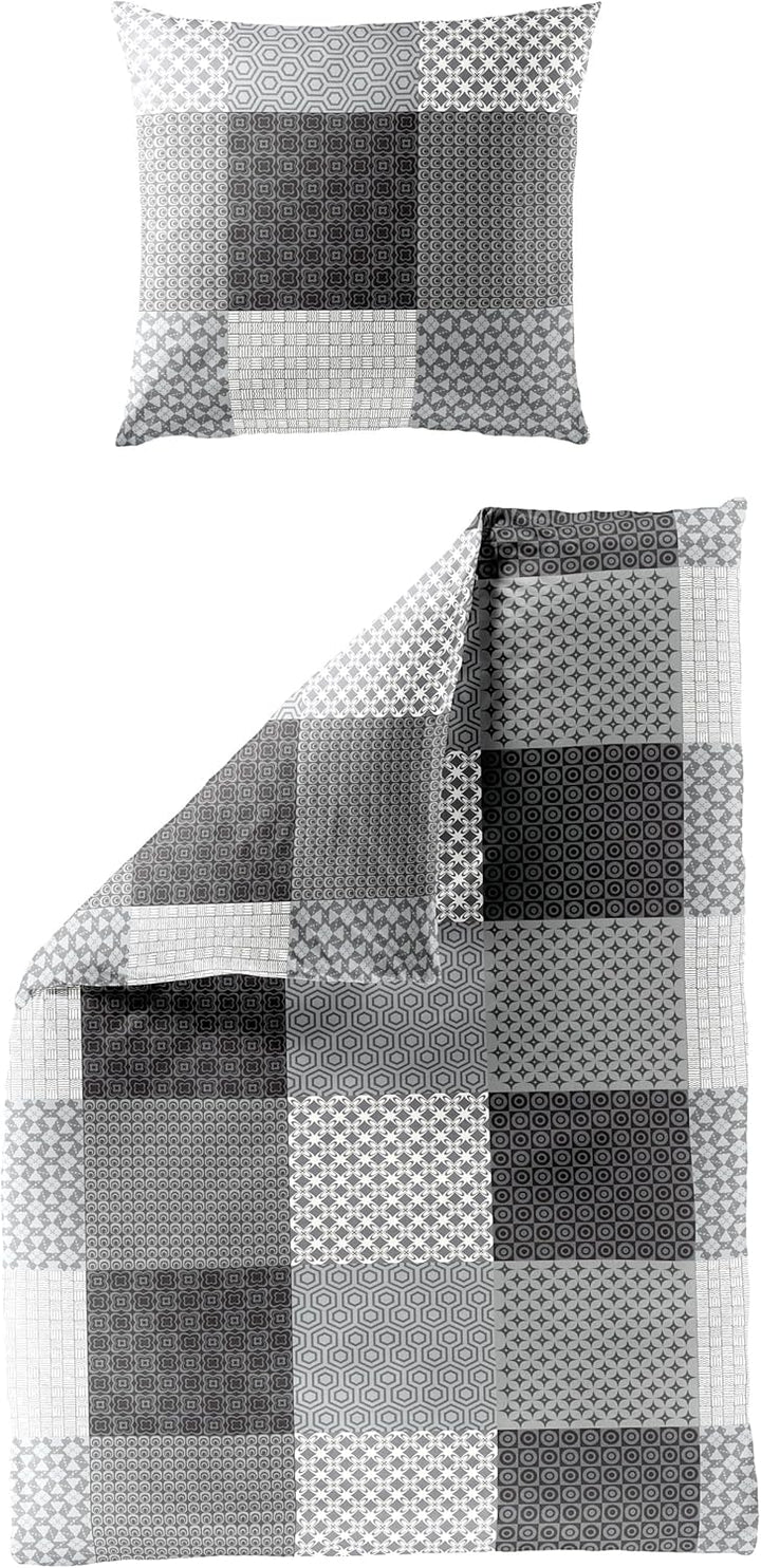 Bierbaum Bettwäsche 6277, Renforcé, 100% Baumwolle, designed in Germany, silber 15, 135 x 200 + 80 x