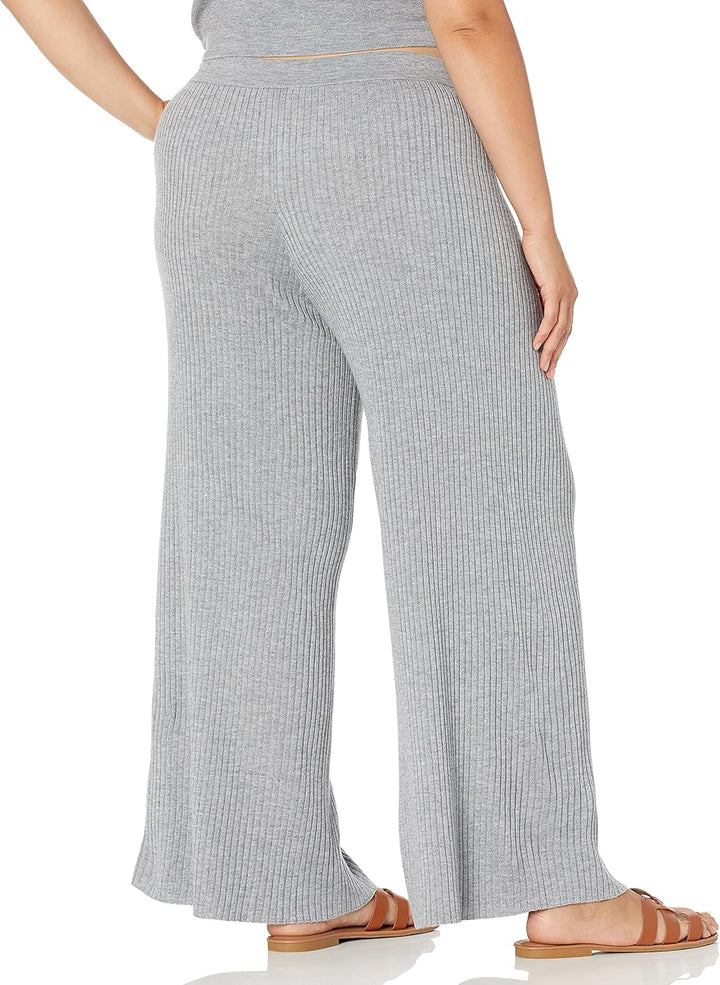 The Drop Damen Pants Catalina Pull-on Rib Sweater Pant XL Grau Meliert, XL Grau Meliert