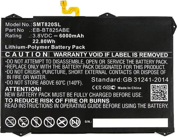 subtel® Ersatz Akku EB-BT825ABA für Samsung Galaxy Tab S3 (SM-T820 / SM-T825) 6000mAh Ersatzakku für