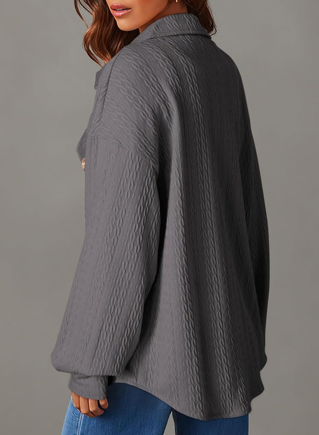 Dokotoo Bluse Damen Musselin Langarmshirt Baumwolle Lässig Oberteile Hemd Langarm Einfarbig Tops Far