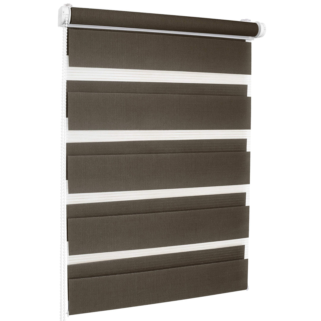 ROLLMAXXX Duo-rollo Doppelrollo Klemmfix ohne Bohren (100 x 220 cm, Braun) 100 x 220 cm Braun, 100 x
