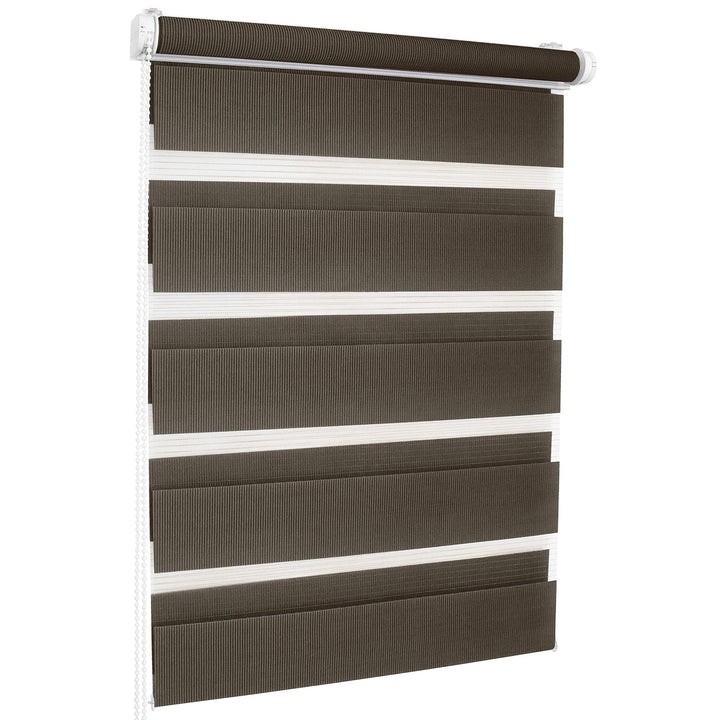 ROLLMAXXX Duo-rollo Doppelrollo Klemmfix ohne Bohren (100 x 220 cm, Braun) 100 x 220 cm Braun, 100 x