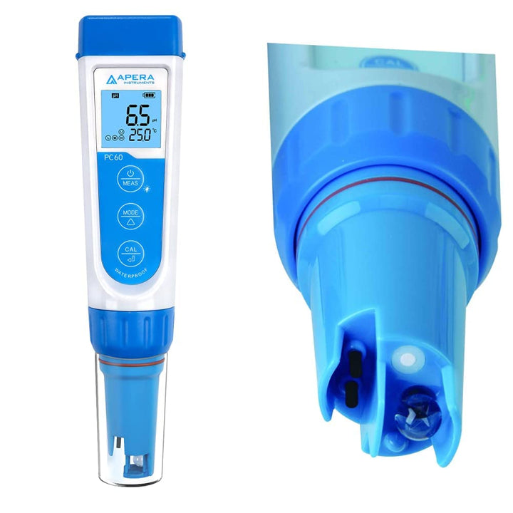 Apera Instruments PC60 Premium 5-in-1 Multiparameter-Messgerät (pH-Wert, Leitfähigkeit/EC, TDS) & PC