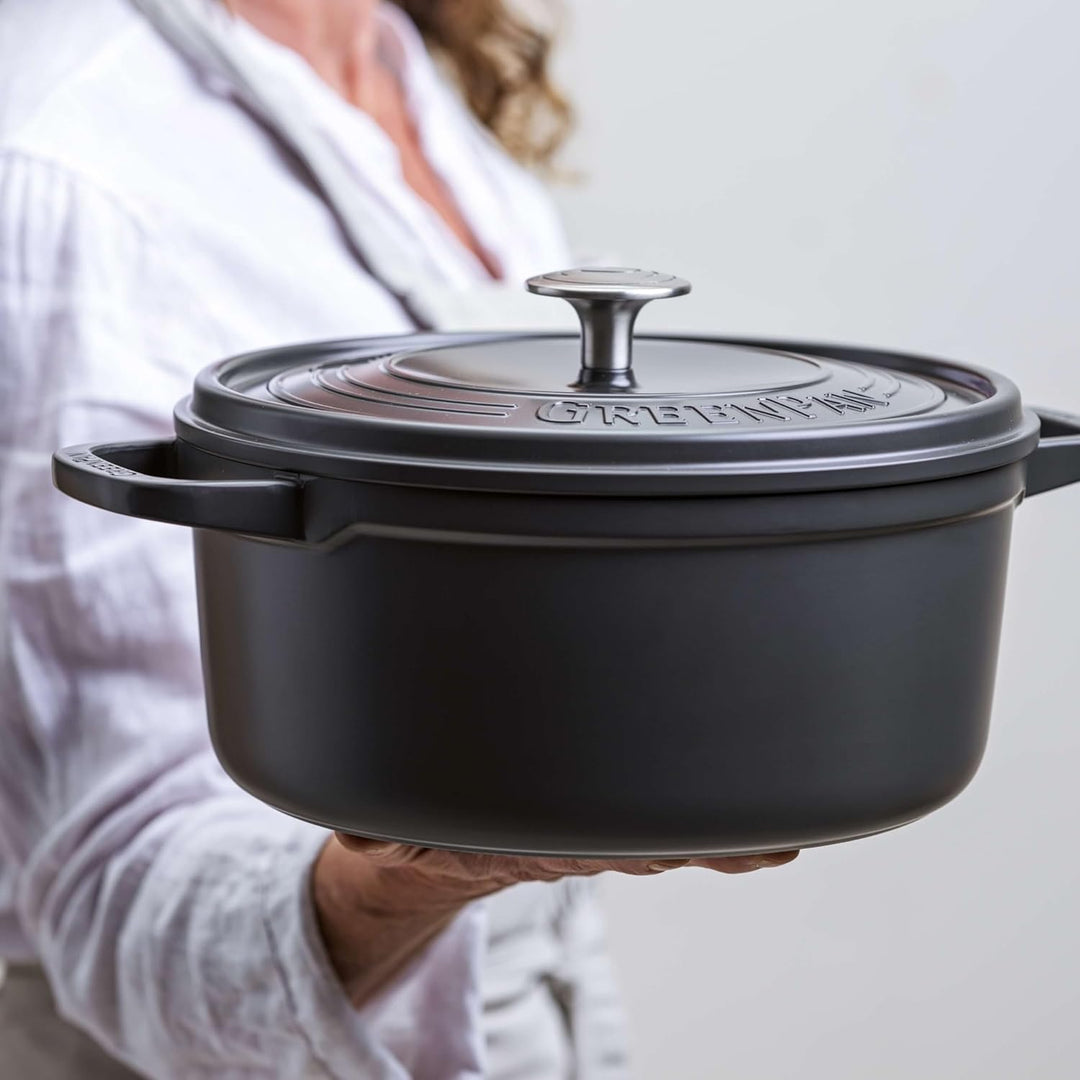 GreenPan Featherweights Gesunde Keramik Antihaft Schmortopf, 26 cm/5 Liter, Gusseisen Schmortopf mit
