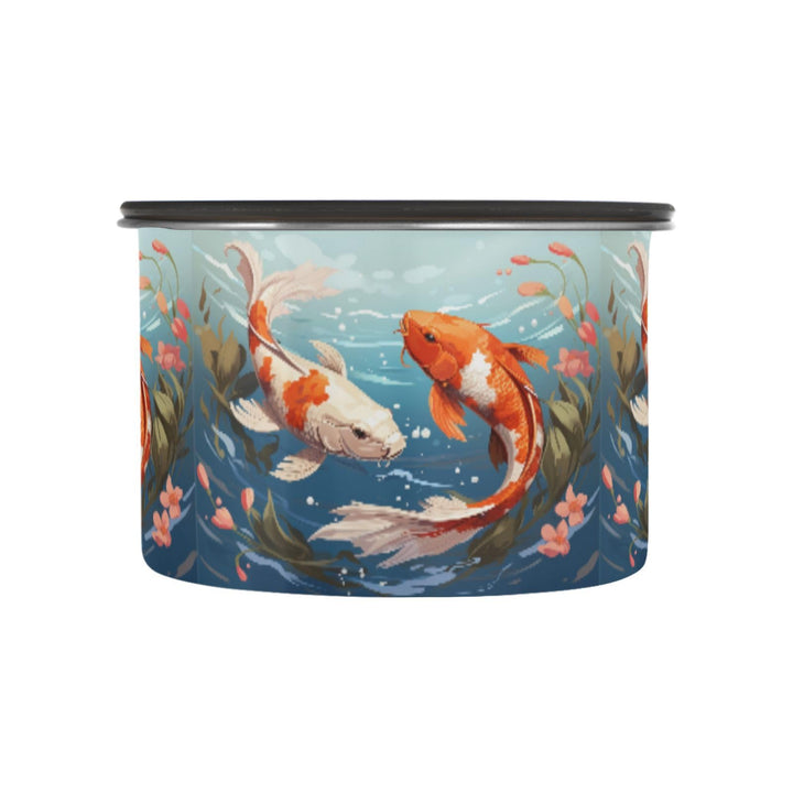 Aquarell Kunst Koi Fisch Kaffeeaufbewahrungsbehälter,Vorratsdosen für die Küche Speisekammer,Ideal f