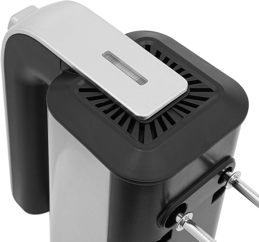 Edelstahl-Kneter,800W Handmixer,5 Geschwindigkeiten mit Exit-Taste Handmixe mit 2Teighaken&Schneebes