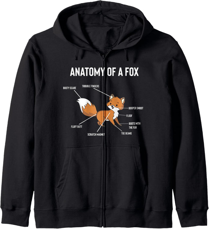 Humorvolle Anatomie eines Redfox Forest Animals Enthusiasten Kapuzenjacke