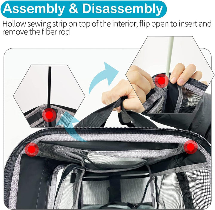 Wakytu Transportbox für Katze Hund, Transporttasche für Haustiere, Faltbare Hundetransportbox Katzen