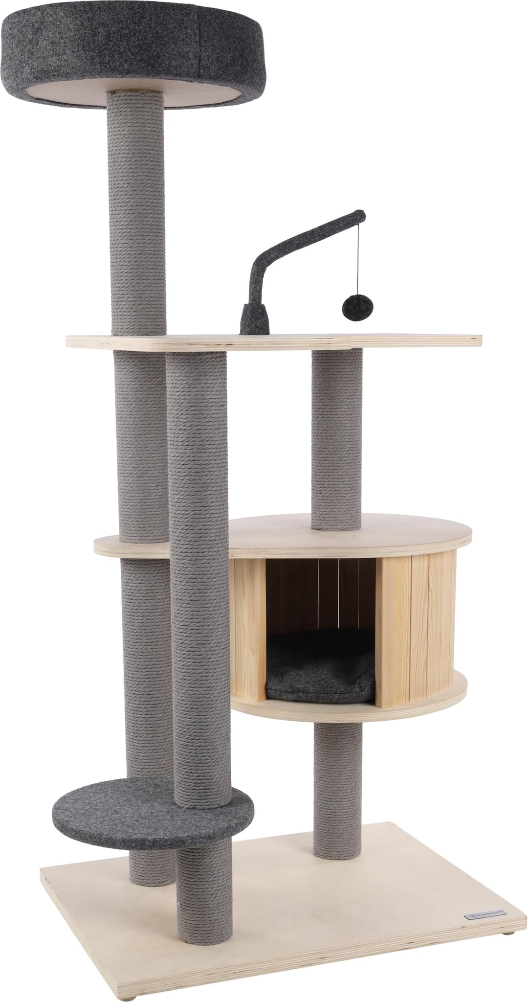 Flamingo Kratzbaum Kandis – Grau & Beige – 137 cm | Stilvoll, funktional & gemütlich!, Kandis – Grau