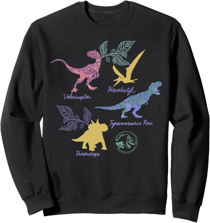 Jurassic World Bunte Dinos Tropisch Sweatshirt