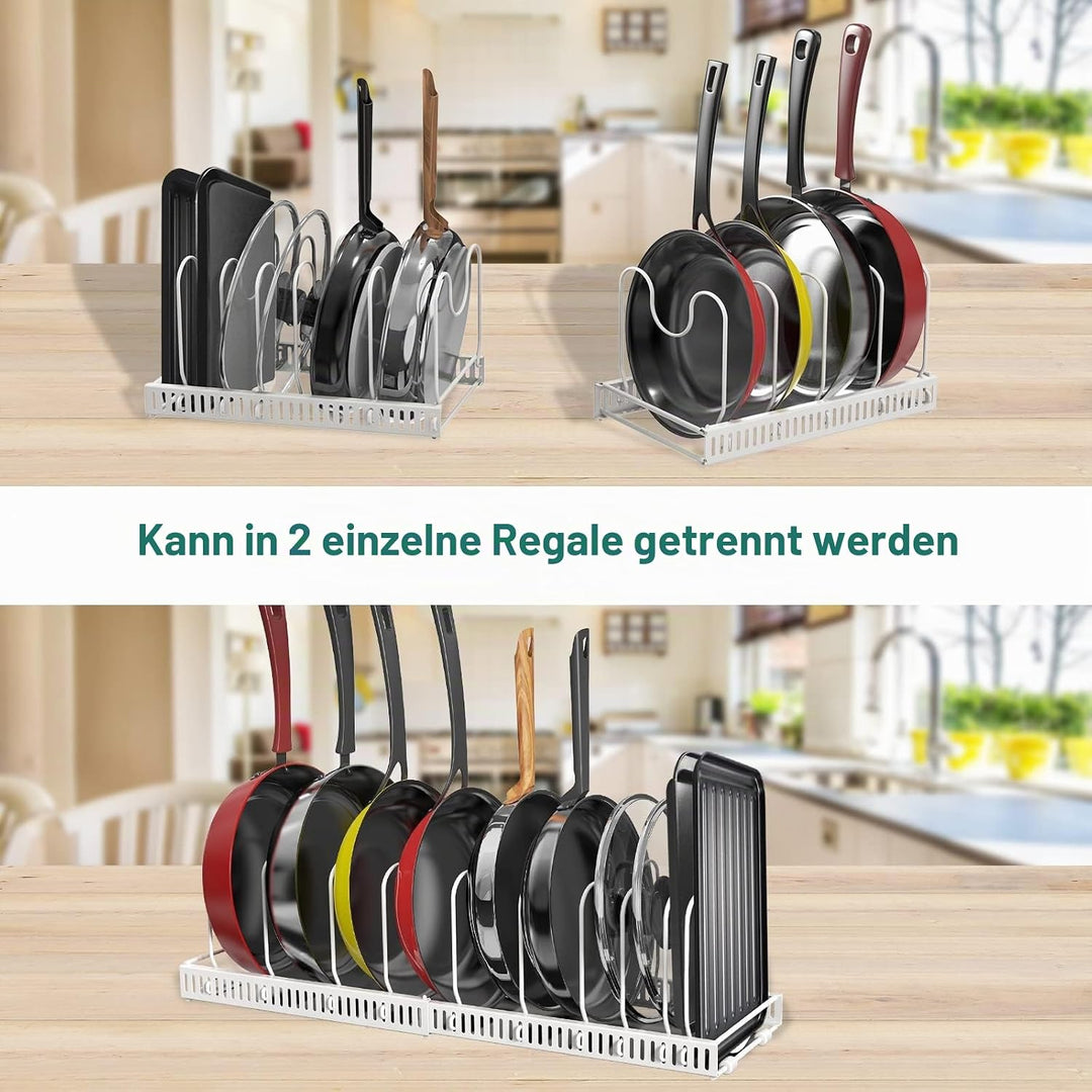 Puricon Deckel und Pfannenhalter Topfdeckelhalter Pfannen Aufbewahrung Topf Organizer Pan Rack für K