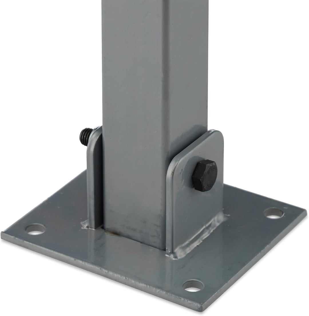 Relaxdays 1 x Absperrpfosten eckig, Parkplatzsperre klappbar, mit Warnstreifen, 3 Schlüssel, HxBxT: