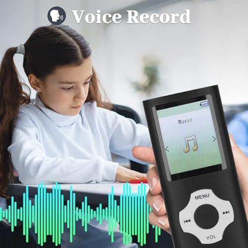 Tragbarer MP3-Player, Digitaler Musik-MP3-MP4-Player mit integrierter Lautsprecherfunktion, 1,8-Zoll