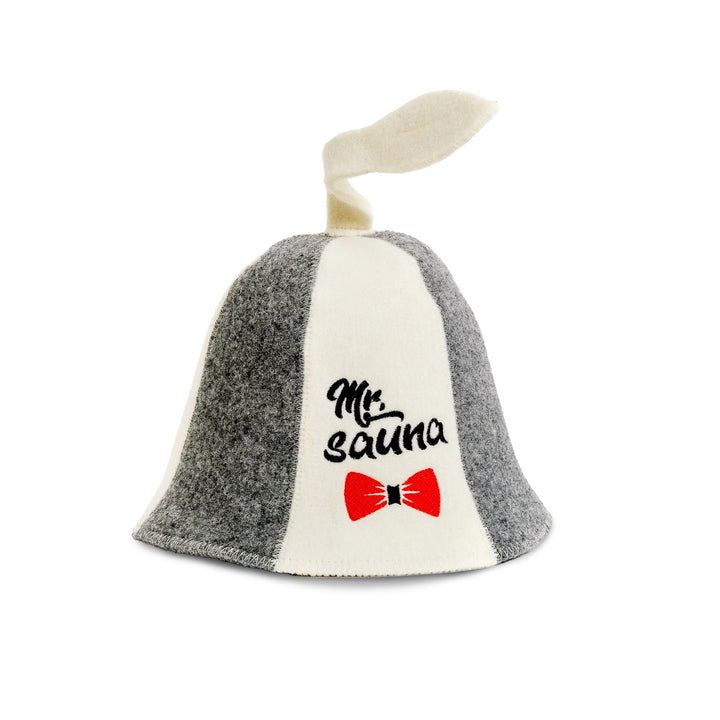Sauna Guru Saunahut 'Mr Sauna' White - 100% organische Wollfilzmützen - Schützen Sie Ihren Kopf vor