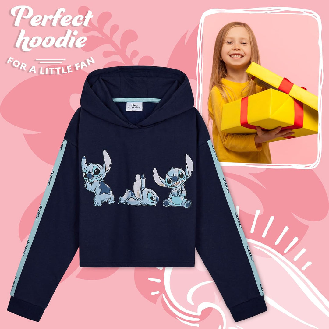 Disney Stitch Kapuzenpullover Mädchen Cropped Hoodie Kinder Teenager 7-14 Jahre - Hoodie Mädchen Ges