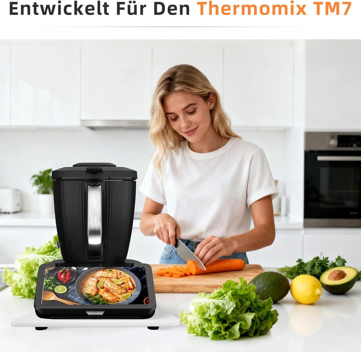 Gleitbrett für Thermomix TM7, Acryl Brett für Thermomix Zubehör TM7 mit Rollen, Müheloses Verschiebe