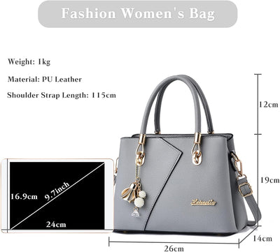FANDARE Damen-Henkeltaschen Mehrfachtasche Handtasche PU-Leder Umhängetaschen Schultertaschen Wasser