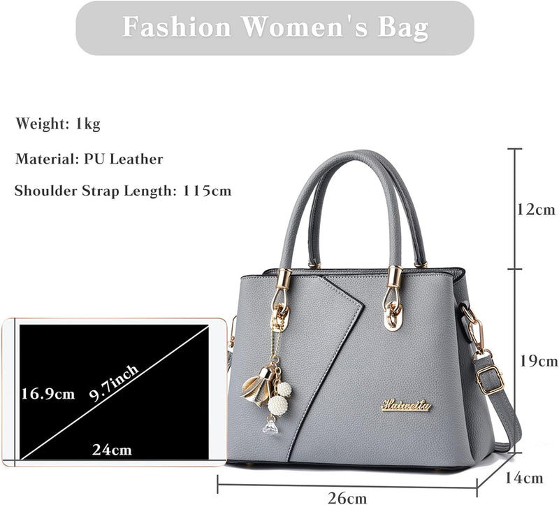 FANDARE Damen-Henkeltaschen Mehrfachtasche Handtasche PU-Leder Umhängetaschen Schultertaschen Wasser