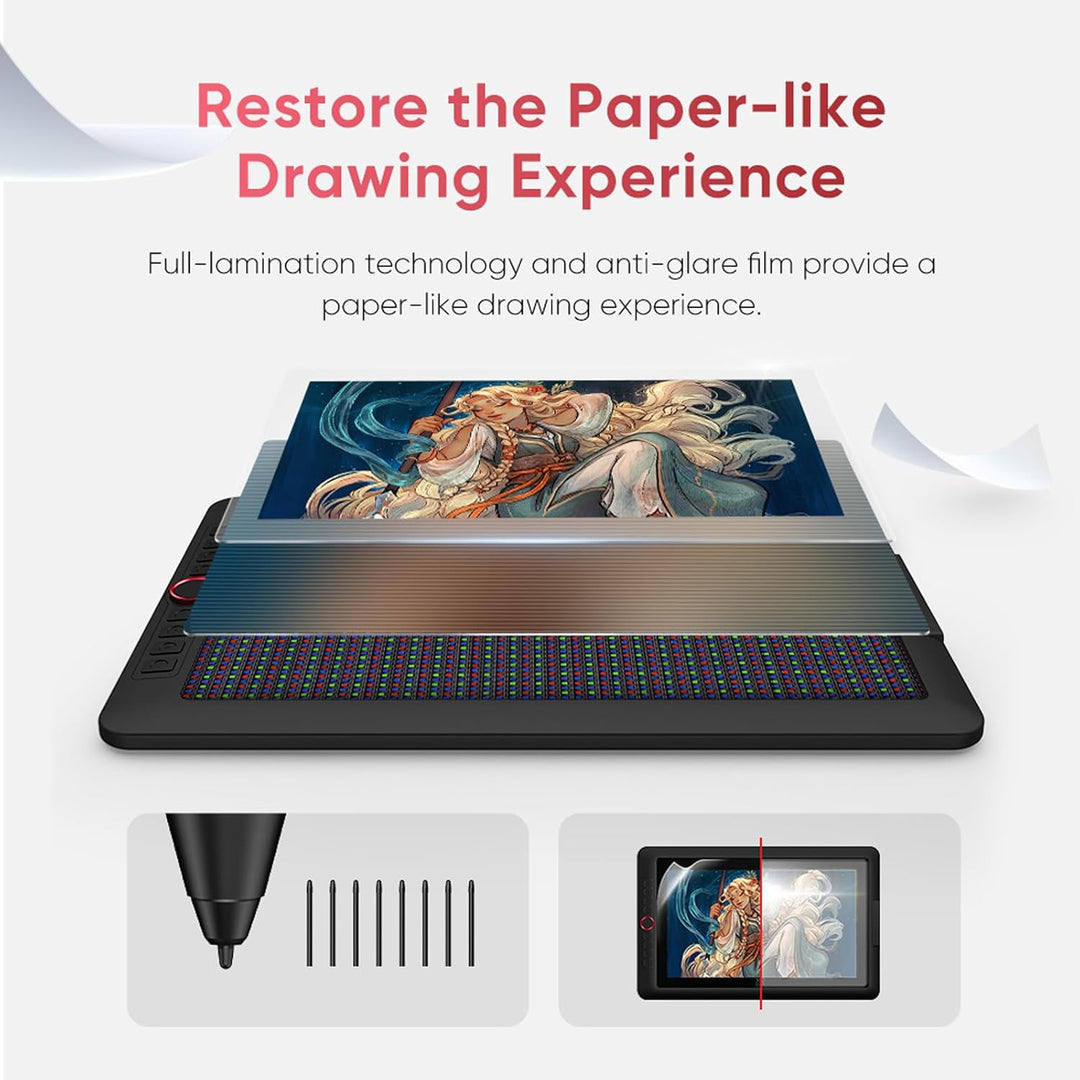 XPPen Artist 15,6 Pro V2 Zeichentablet, 15,4 Zoll Grafikdisplay mit vollständig laminiertem Bildschi