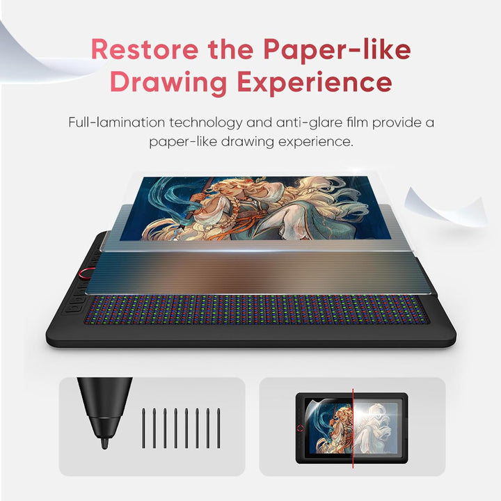 XPPen Artist 15,6 Pro V2 Zeichentablet, 15,4 Zoll Grafikdisplay mit vollständig laminiertem Bildschi