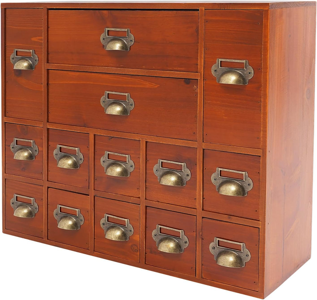 Mini Kommode mit 14 Schubladen, Vintage Aufbewahrungsschrank - Schrank Schubladenschrank Holz Klein
